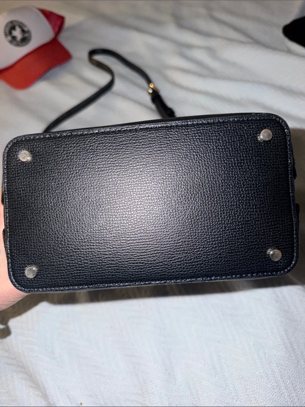 kate spade Black Pebbled Leather Crossbody with Gold Logo